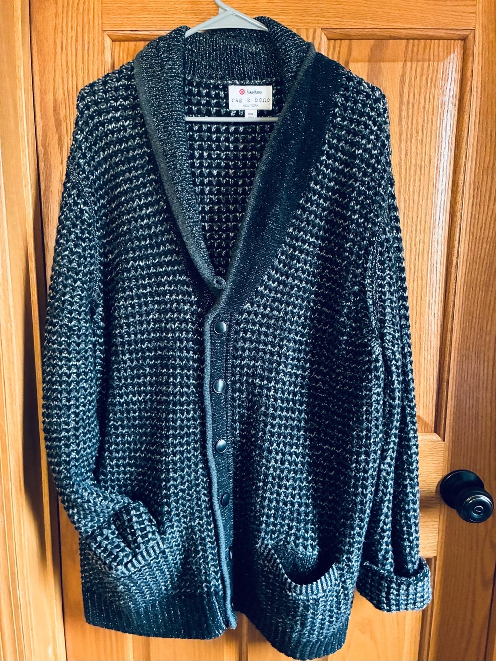 rag & bone Black Chunky Shawl Collar Cardigan